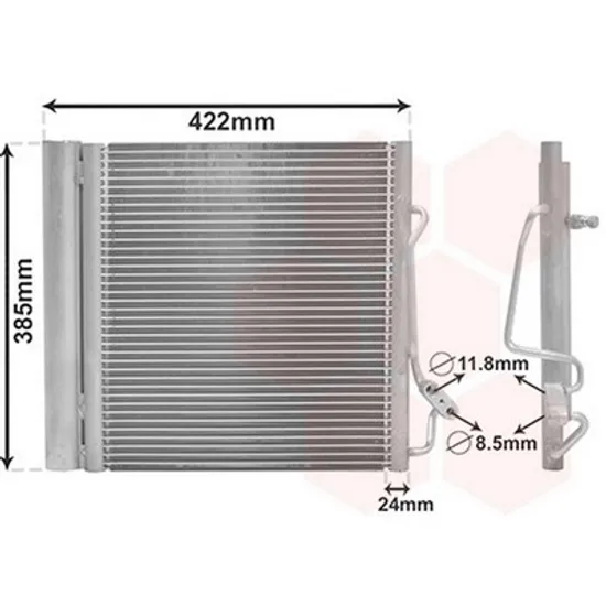 Radiator Aer Conditionat SMART FORTWO cupe 450 2004->2007 Radiator aer conditionat ->2002 32 5x38 3x2 0 Perioada 1998 1999 2000 2001 2002