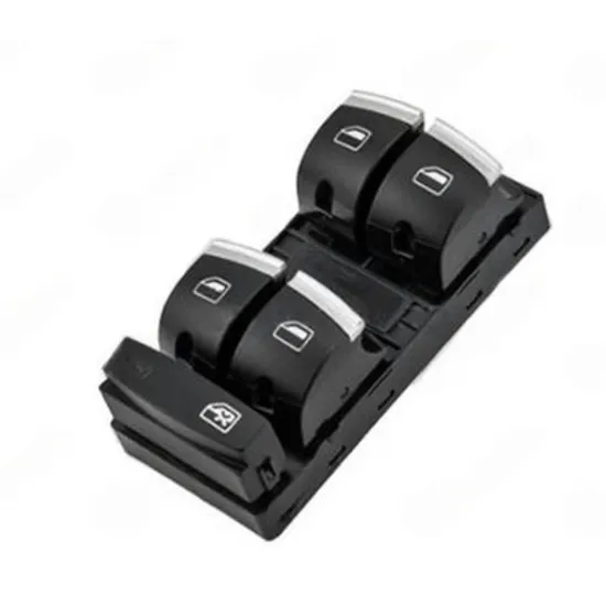 Butoane usa AUDI Q7 2006->2015 Panou butoane usa fata pentru 4 usi (10pin) (cromat/negru) STANGA Perioada 2009 2010 2011 2012 2013 2014 2015