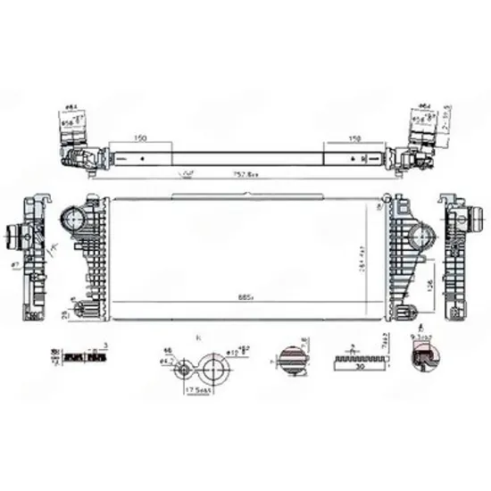Intercooler OPEL INSIGNIA B 2017-> Radiator intercooler 1.6-2.0 CDTidiesel (665x285x32) Perioada 2017 2018 2019 2020 2021 2022 2023
