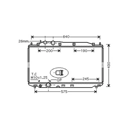 Radiator apa HONDA CIVIC SEDAN 8 2005->2012 pentru 1.8, 1.8 EXIS, perioada 2005 2006 2007 2008 2009 2010 2011 2012
