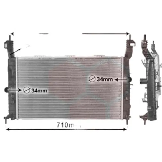 Radiator apa OPEL MERIVA A 2003->2010 pentru 1.6, perioada 2003 2004 2005 2006 2007 2008 2009 2010