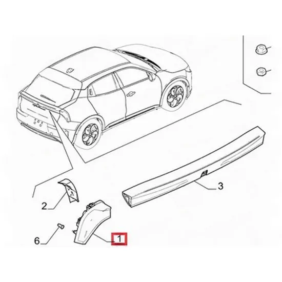 Stop Spate ALFA ROMEO JUNIOR 2024-> Lampa stop spate exterior (O) DREAPTA Perioada 2024 2025