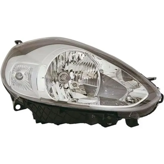 Far dreapta FIAT PUNTO 199 2012-> perioada 2012 2013 2014 2015 2016 2017 cu motor reglaj, argintiu, cu reglaj electric, cu lumina de zi, cu bec H4