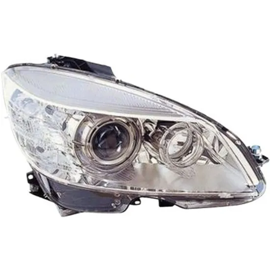 Far dreapta MERCEDES C-CLASS W204 2007->2014 perioada 2007 2008 2009 cu motor reglaj, cu unitate control xenon, semnal transparent, pentru vehicule cu lumini xenon, cu reglaj distanta iluminare automat, adaptiv, cu bec D1S/H7
