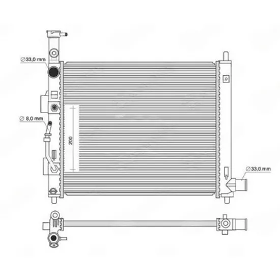 Radiator Motor KIA PICANTO 2017-> Radiator apa motor 1.0-1.2 benzina manuala/automatic (410x410) Perioada 2017 2018 2019 2020 2021 2022