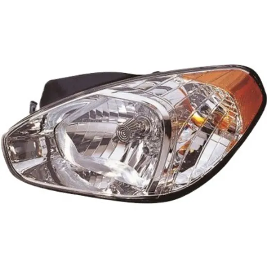 Far dreapta HYUNDAI ACCENT 3 SEDAN MC 2005->2012 perioada 2005 2006 2007 2008 2009 2010 fara motor reglaj, semnal galben, cu reglaj electric, cu bec H4