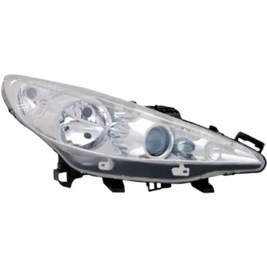 Far dreapta PEUGEOT 207 2006->2015 perioada 2008 2009 2010 2011 2012 2013 cu motor reglaj, semnal transparent, cu reglaj electric, adaptiv, cu bec H7/H1/H7