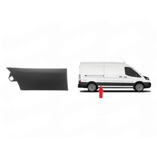 Bandou aripa spate FORD TRANSIT 2019-> Bandou Aripa spate lateral gri ampatament lung cu suport DREAPTA Perioada 2019 2020 2021 2022 2023 2024
