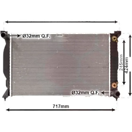 Radiator apa AUDI A4 Cabriolet 8H7 2002->2009, A4 8E2; B6 2000->2005 pentru 2.4, perioada 2001 2002 2003 2004 2005