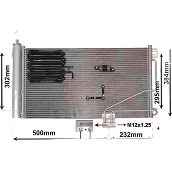 Radiator aer conditionat VOLVO V40 2012-> T4 AWD 132KW 180CP , pentru motor B 5204 T8 perioada 2013 2014,2015,2016,2017 2018