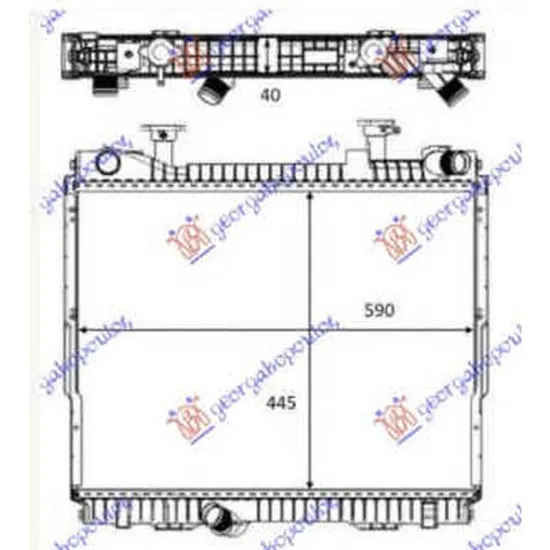 Radiator Motor NISSAN CABSTAR 2006->2013 Radiator apa 2.5 D diesel (445x570x40) Perioada 2007 2008 2009 2010 2011 2012 2013