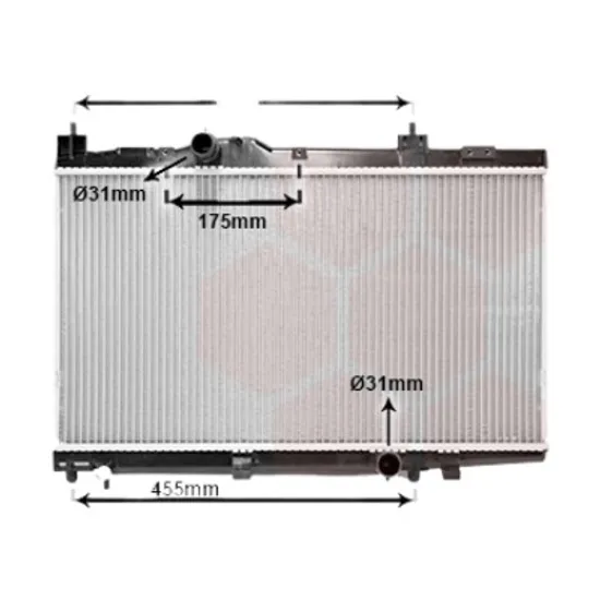 Radiator apa TOYOTA YARIS VERSO 1999->2005, YARIS 1999->2005 pentru 1.4 D-4D, perioada 2000 2001 2002 2003 2004 2005