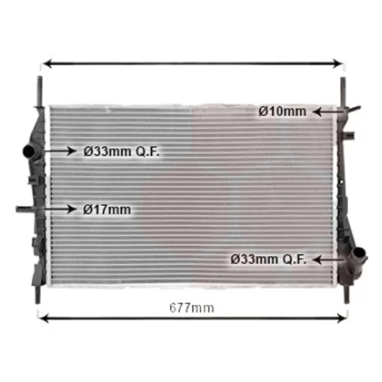 Radiator apa FORD MONDEO 3 2000->2007 2.2 TDCi 114KW 155CP , pentru motor QJBA, QJBB perioada 2004 2005,2006 2007