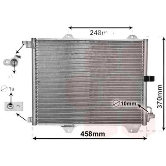 Radiator aer conditionat PEUGEOT PARTNER 1996->2015 1.9 D 50KW 68CP , pentru motor perioada 1996 1997,1998,1999,2000,2001 2002