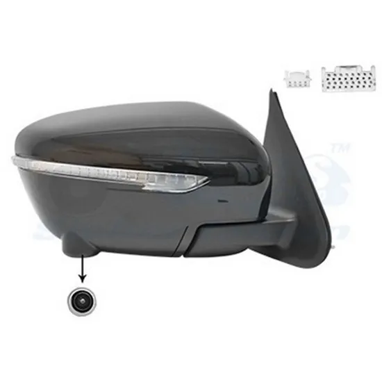 Oglinda NISSAN JUKE F16 2019-> Oglinda exterioara electrica cu incalzire cu rabatare electrica pentru vopsit (cu semnal si CAMERA) (15 PIN) dreapta Perioada 2015 2016 2017 2018 2019 2020 2021