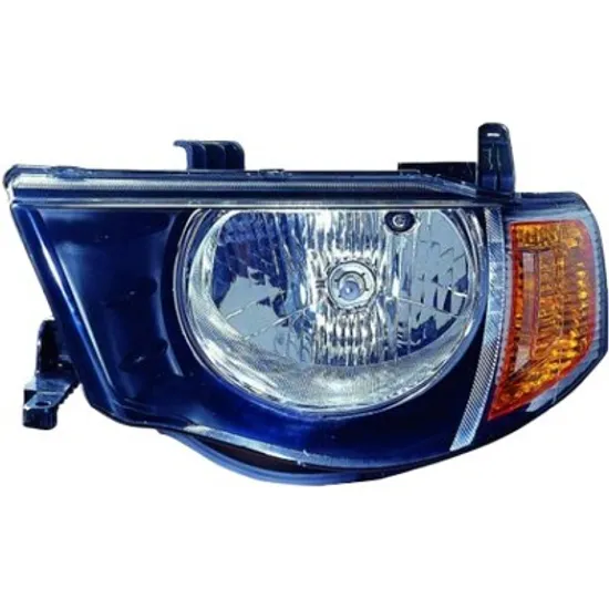 Far stanga MITSUBISHI L 200 2005->2015 perioada 2007 2008 2009 2010 2011 2012 2013 2014 2015 pana la an de fabricatie 12/2009, fara stecher, semnal galben, reglaj manual, cu bec H4,