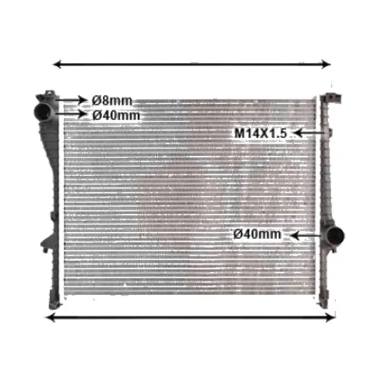 Radiator apa BMW Z3 Coupe E36 1998->2003, Z3 Roadster E36 1995->2003 pentru 2.8 i, perioada 1996 1997 1998 1999 2000