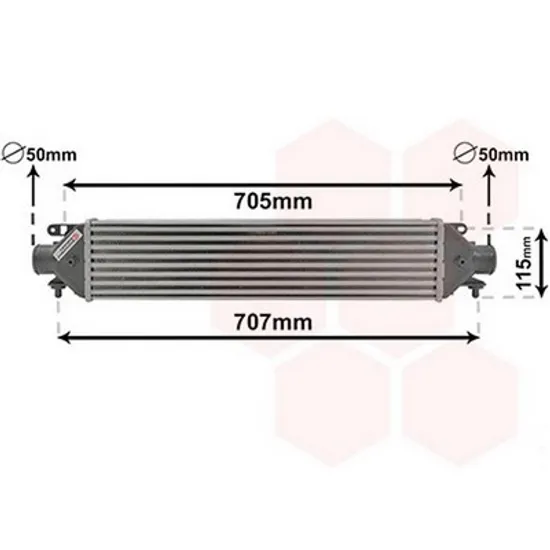 Intercooler ALFA ROMEO GIULIETTA 2010->2020 Radiator intercooler benzina 1,3 - 1,6 - 1,9TD (57,2x13,2x53 Perioada 2010 2011 2012 2013 2014 2015 2016 2017 2018 2019 2020