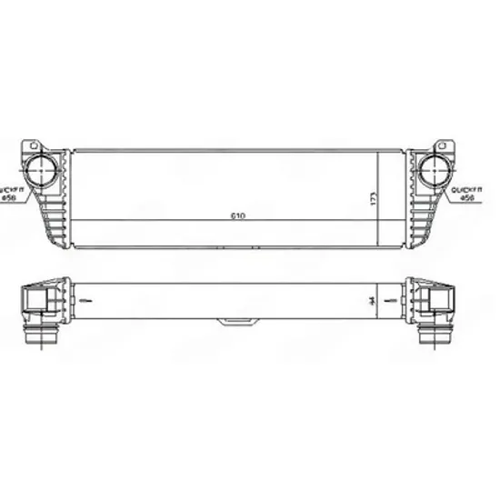Intercooler MERCEDES VITO W639 2003-> Radiator intercooler 2.0-2.2 CDi (610x170x64) 2010- Perioada 2010 2011 2012 2013 2014 2015