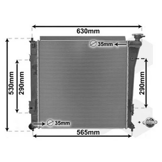 Radiator Motor HYUNDAI i40 2012-> Radiator apa pentru 1.7CRDi cu/fara aer conditionat CV manuala (64x46,8) Perioada 2011 2012 2013 2014 2015 2016