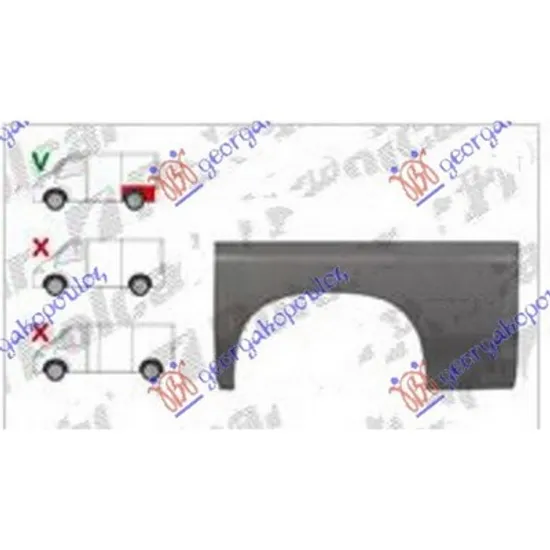 Aripa Spate CITROEN JUMPER 2002->2010 Aripa spate (scurt) stanga Perioada 2002 2003 2004 2005 2006