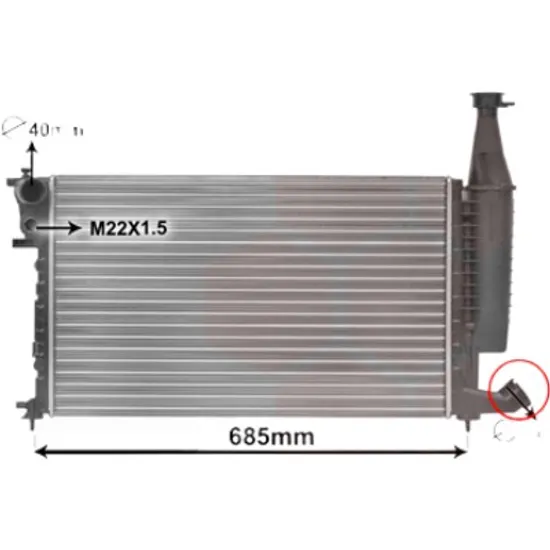 Radiator apa PEUGEOT PARTNER 1996->2015 pentru 1.6 Flexfuel, perioada 2000 2001 2002