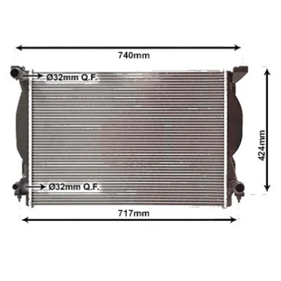 Radiator apa AUDI A4 8E2; B6 2000->2005, A4 8EC; B7 2004->2008 pentru 3.0, 3.0 30V, perioada 2001 2002 2003 2004 2005 2006