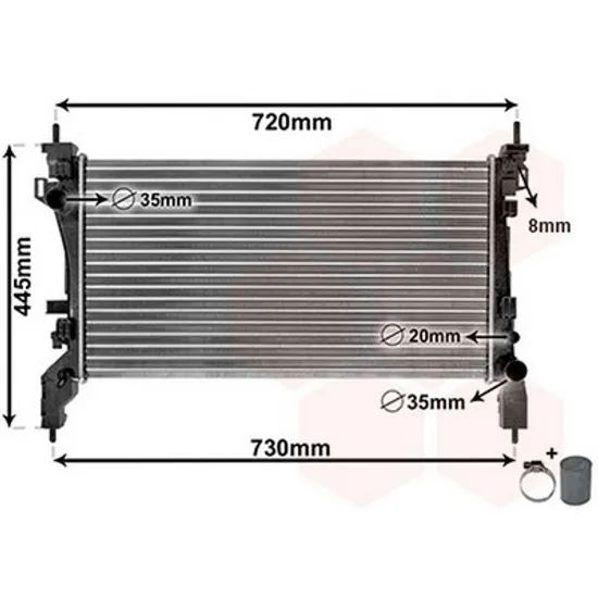 Radiator Motor PEUGEOT BIPPER 2008-> Radiator apa 1,4 HDi 63,2x34,1x23 -AC BEHR Perioada 2008 2009 2010 2011 2012 2013 2014