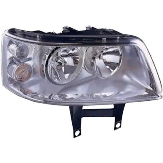 Far dreapta VW CARAVELLE 5 2003->2015, TRANSPORTER T5 2003->2015 perioada 2003 2004 2005 2006 2007 2008 2009 pana la an de fabricatie 10/2009, cu motor reglaj, semnal transparent, cu reglaj electric, cu bec H7/H1