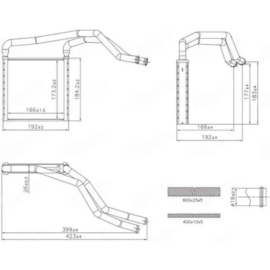 Radiator Incalzire KIA SOUL 2 2014->2019 Calorifer (166x173x26) Perioada 2016 2017 2018 2019
