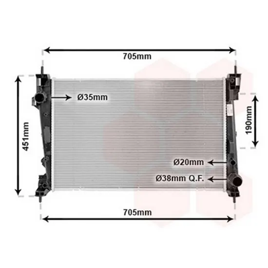 Radiator Motor ALFA ROMEO GIULIETTA 2010->2020 Radiator apa pentru 2,0 JTDM (62x44x27) Perioada 2010 2011 2012 2013 2014 2015 2016 2017 2018 2019 2020