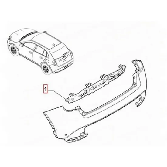 Armatura Bara spate FIAT 600 2023-> Armatura Bara spate plastic inferioara (O) Perioada 2023 2024 2025