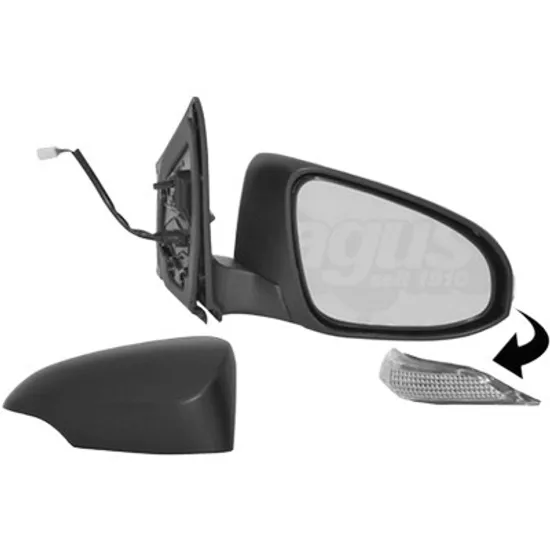Oglinda exterioara dreapta TOYOTA COROLLA E18 2013->2019 perioada 2013 2014 2015 2016 2017 2018 , cu semnal, numar pini 9, rabatare electrica, prevopsit grund, cu incalzire