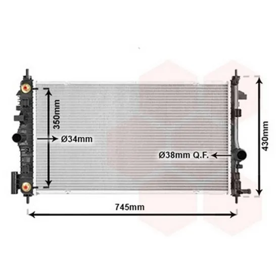 Radiator Motor SAAB 9-5 2010->2012 Radiator apa pentru 2 0CDTi - TTiD cu/fara aer conditionat 68x40 AUTO Perioada 2010 2011 2012 2013 2014 2015 2016