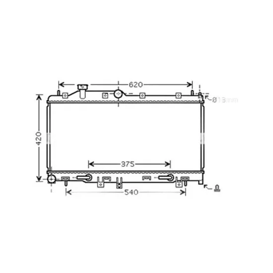 Radiator Motor SUBARU LEGACY 4 2003->2009 Radiator apa pentru 2 0i - 16 TURBO 34x68 5x16 Cv automata Perioada 2003 2004 2005 2006 2007 2008 2009