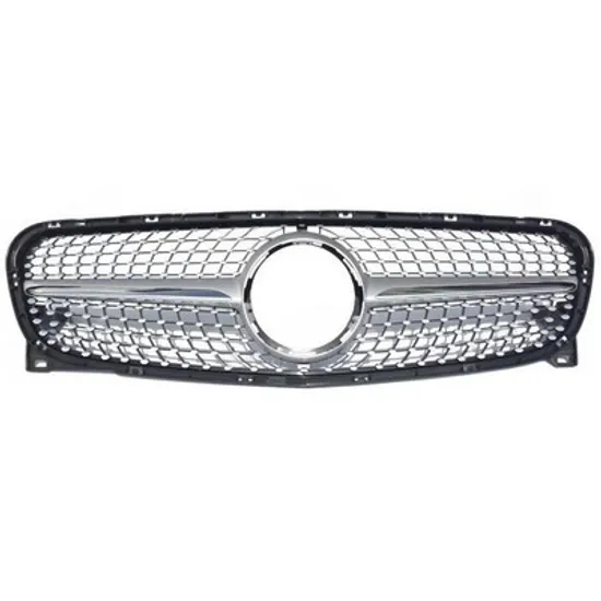 Grila Radiator MERCEDES GLA-CLASS X156 2013-> Grila radiator completa (DIAMOND tip) (cu ornament argintiu) Perioada 2014 2015 2016 2017