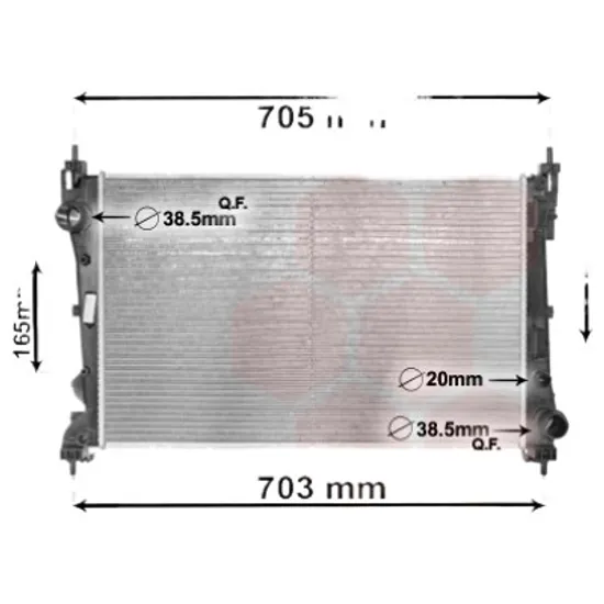 Radiator apa FIAT DOBLO 263 2010-> pentru 1.3 D Multijet, perioada 2013 2014 2015 2016 2017 2018 2019 2020 2021