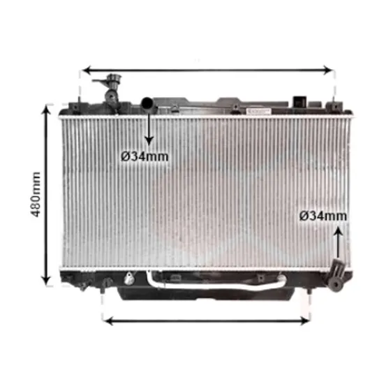 Radiator apa TOYOTA RAV 4 II 2000->2005 pentru 2.0 4WD, 2.0 4WD, perioada 2000 2001 2002 2003 2004 2005