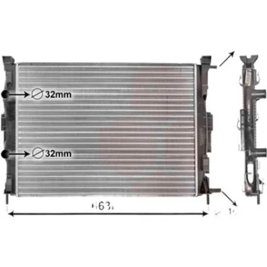 Radiator apa RENAULT GRAND SCENIC 2 2004->2009 2.0 120KW 163CP , pentru motor F4R 776 perioada 2004 2005,2006,2007,2008 2009