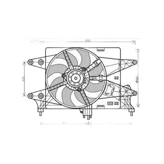 Ventilator Motor FIAT DOBLO 223 2000->2010 Electroventilator complet (1.4L benzina) cu aer conditionat, 2005->2009 Perioada 2005 2006 2007 2008 2009