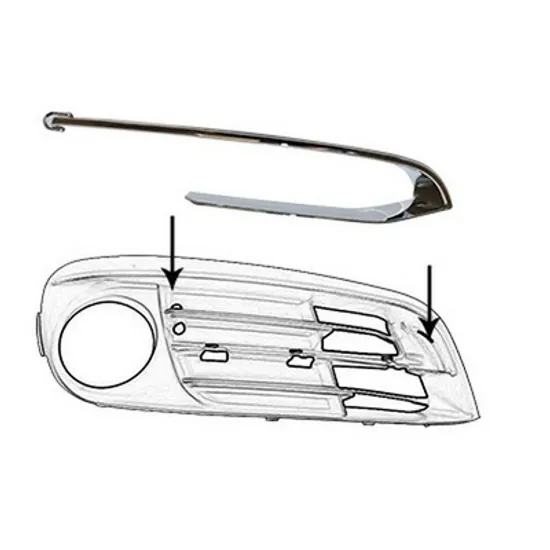 Ornament Grila BMW 5 F10 2009->2016 Bandou grila bara fata LUXURY 2013->2016 dreapta Perioada 2013 2014 2015 2016