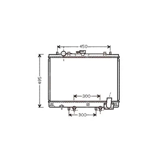 Radiator apa MITSUBISHI L 200 1996->2007 pentru 2.5 TD 4WD, 2.5 TD GL/GLS 4WD, perioada 1996 1997 1998 1999 2000 2001 2002 2003 2004 2005 2006 2007