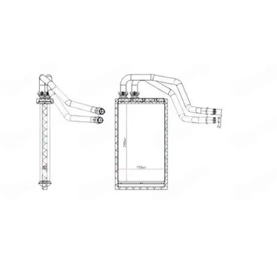 Radiator Incalzire MERCEDES VITO W447 2014-> Calorifer (250x154x32) (NISSENS) Perioada 2015 2016 2017 2018 2019 2020 2021