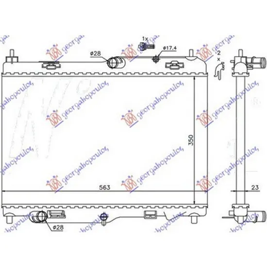 Radiator Motor FORD ECOSPORT 2012-> Radiator apa 1.4-1.6 TDCI manuala +/- A/C 56 Perioada 2013 2014 2015 2016 2017