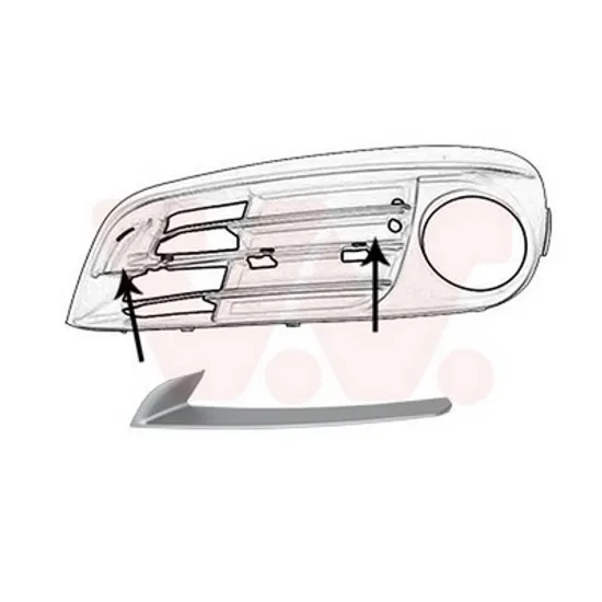 Ornament Grila BMW 5 F10 2009->2016 Bandou grila bara fata cu proiector 2013->2016 stanga Perioada 2013 2014 2015 2016