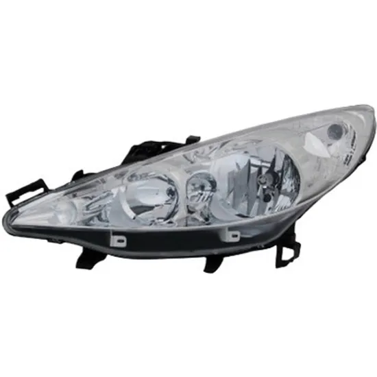 Far stanga PEUGEOT 207 2006->2015 perioada 2008 2009 2010 2011 2012 2013 cu motor reglaj, semnal transparent, cu reglaj electric, cu bec H7/H1