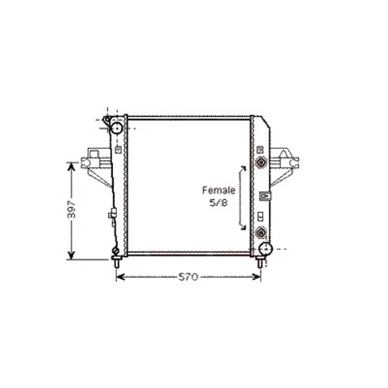 Radiator apa JEEP CHEROKEE LIBERTY KJ 2001->2008 pentru 3.7 4x4, 3.7 V6 4x4, perioada 2003 2004 2005 2006 2007 2008