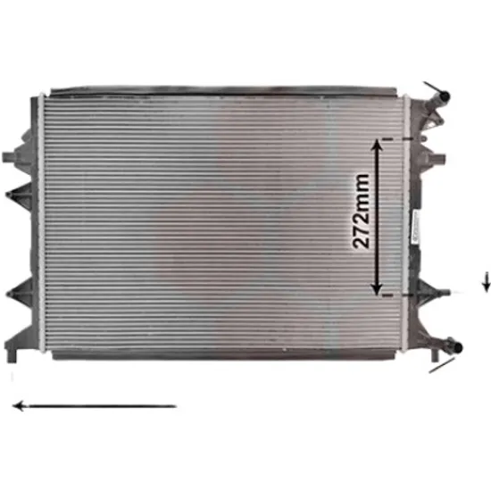 Radiator apa VW JETTA 6 2010-> pentru 1.4 TSI Hybrid, perioada 2011 2012 2013 2014 2015 2016