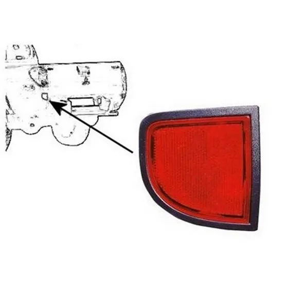 Reflector Spate MITSUBISHI L200 2005->2015 Reflector in bara spate stanga Perioada 2005 2006 2007 2008 2009 2010 2011 2012 2013 2014 2015