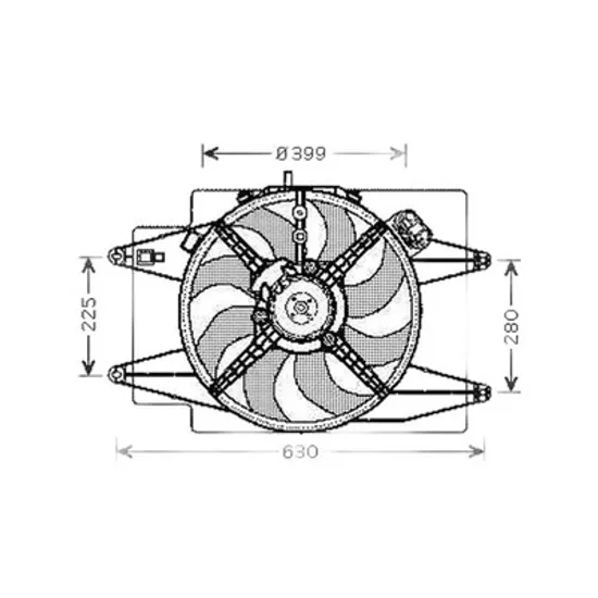 Ventilator Motor ALFA ROMEO GTV 1995->2005 Electroventilator complet 2.0i-16V JTS-1.9JTD, Perioada 2003 2004 2005 2006 2007 2008 2009